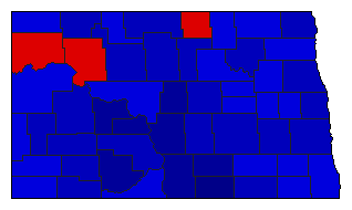1956 North Dakota County Map of General Election Results for Agriculture Commissioner
