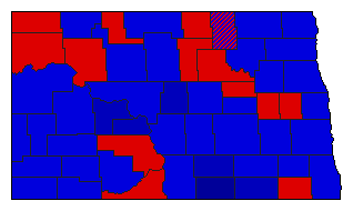1962 North Dakota County Map of General Election Results for Agriculture Commissioner