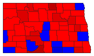1988 North Dakota County Map of General Election Results for Agriculture Commissioner