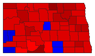 1992 North Dakota County Map of General Election Results for Agriculture Commissioner