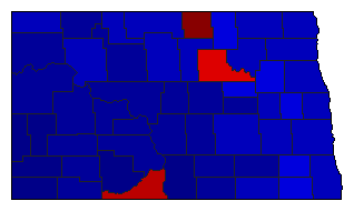 2010 North Dakota County Map of General Election Results for Agriculture Commissioner
