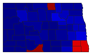 2018 North Dakota County Map of General Election Results for Agriculture Commissioner