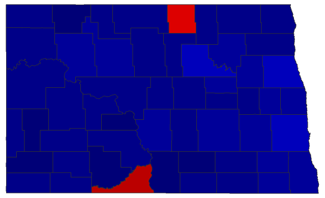 2022 Agriculture Commissioner General Election - North Dakota Election County Map
