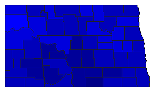 1956 North Dakota County Map of General Election Results for Senator