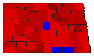 1988 North Dakota County Map of General Election Results for Senator