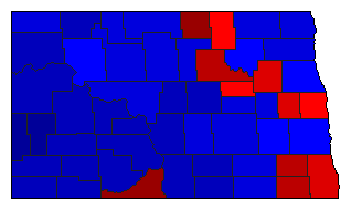 2012 North Dakota County Map of General Election Results for US Representative