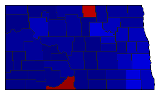 2016 North Dakota County Map of General Election Results for US Representative