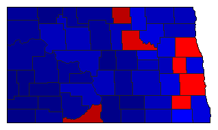 2018 North Dakota County Map of General Election Results for US Representative