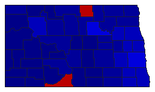 2020 North Dakota County Map of General Election Results for US Representative