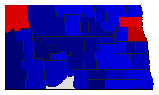 1898 North Dakota County Map of General Election Results for Governor