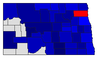 1902 North Dakota County Map of General Election Results for Governor