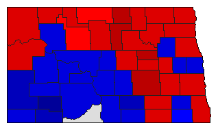 1910 North Dakota County Map of General Election Results for Governor