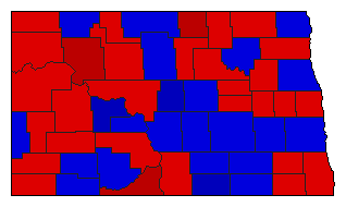 1962 North Dakota County Map of General Election Results for Governor