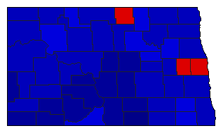 1996 North Dakota County Map of General Election Results for Governor