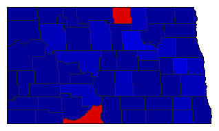 2004 North Dakota County Map of General Election Results for Governor