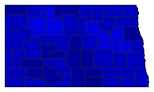 1954 North Dakota County Map of General Election Results for Lt. Governor