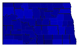 1950 North Dakota County Map of General Election Results for Secretary of State
