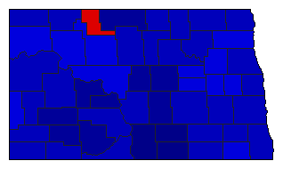 1954 North Dakota County Map of General Election Results for Secretary of State