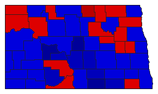 1960 North Dakota County Map of General Election Results for Secretary of State