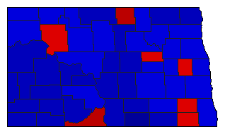 1996 North Dakota County Map of General Election Results for Secretary of State