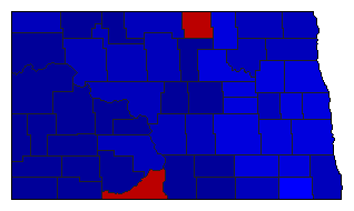 2014 North Dakota County Map of General Election Results for Secretary of State