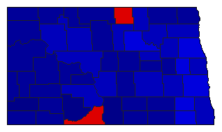 2022 North Dakota County Map of General Election Results for Secretary of State