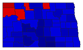 1956 North Dakota County Map of General Election Results for State Treasurer