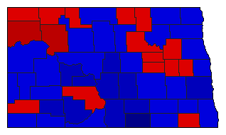 1958 North Dakota County Map of General Election Results for Attorney General