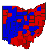 1982 Ohio County Map of General Election Results for State Auditor
