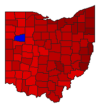 1986 Ohio County Map of General Election Results for State Auditor