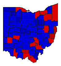 1964 Ohio County Map of General Election Results for Senator