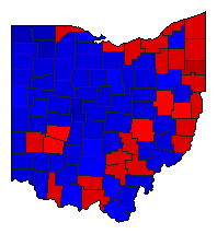 1976 Ohio County Map of General Election Results for Senator