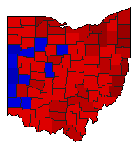 1986 Ohio County Map of General Election Results for Senator