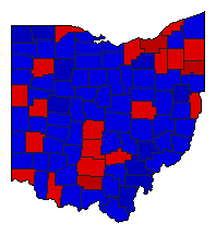 1950 Ohio County Map of General Election Results for Governor