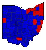 1970 Ohio County Map of General Election Results for Lt. Governor