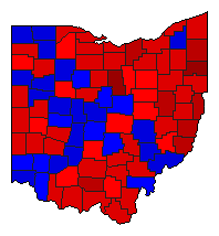 1982 Ohio County Map of General Election Results for Secretary of State