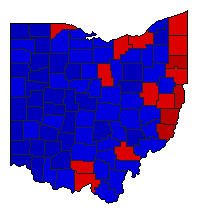 1990 Ohio County Map of General Election Results for Secretary of State