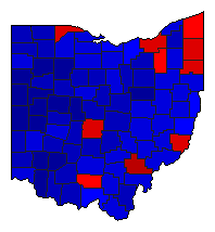 2010 Ohio County Map of General Election Results for Secretary of State