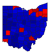 2018 Ohio County Map of General Election Results for Secretary of State