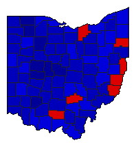 1966 Ohio County Map of General Election Results for State Treasurer