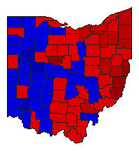 1986 Ohio County Map of General Election Results for State Treasurer