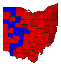 1990 Ohio County Map of General Election Results for State Treasurer