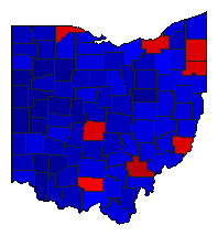 2010 Ohio County Map of General Election Results for State Treasurer