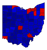 2018 Ohio County Map of General Election Results for State Treasurer