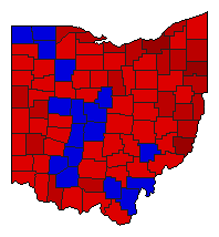 1974 Ohio County Map of General Election Results for Attorney General