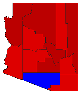 1916 Arizona County Map of General Election Results for State Auditor