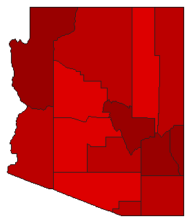 1918 Arizona County Map of General Election Results for State Auditor