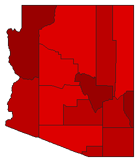 1922 Arizona County Map of General Election Results for State Auditor