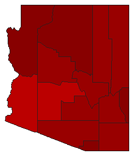 1934 Arizona County Map of General Election Results for State Auditor