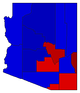 1968 Arizona County Map of General Election Results for Senator